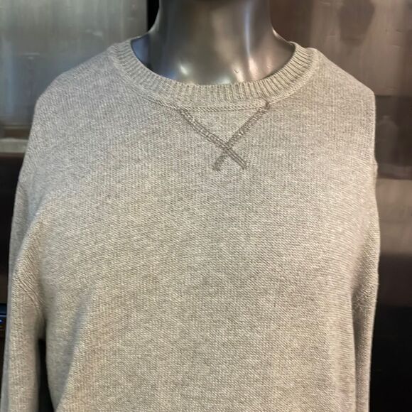 XL Chaps Denim super soft gray v-neck long sleeve crew neck 100% cotton sweater - Picture 2 of 11